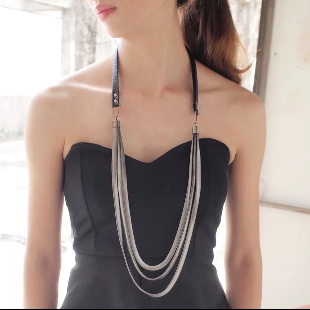 New Boho Multi Layers Leather Snake Chain Necklace